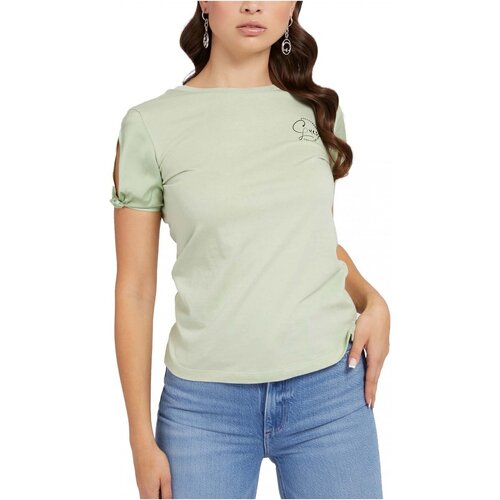 textil Dam T-shirts & Pikétröjor Guess W2GI11 K46D1 Grön