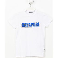 textil Pojkar T-shirts Napapijri GA4EQC-002 Vit