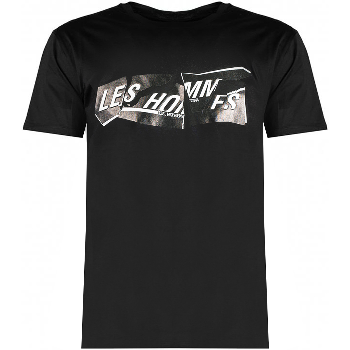 textil Herr T-shirts Les Hommes LLT202-717P | Round Neck T-Shirt Svart