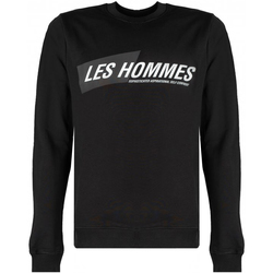 textil Herr Sweatshirts Les Hommes LLH401-758P | Round Neck Sweater Svart