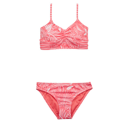 textil Flickor Bikini Roxy VACAY FOR LIFE CROP TOP SET Rosa / Vit