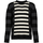 textil Herr Tröjor Les Hommes LLK113-654U | Wool Stripes Round Neck Jumper Svart