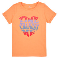 textil Flickor T-shirts Name it NKFTATIANNA SS TOP Orange