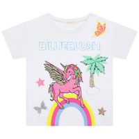 textil Flickor T-shirts Billieblush U15B02-10P Vit / Rosa