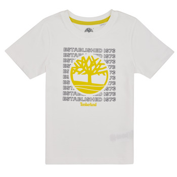textil Pojkar T-shirts Timberland T25T97 Vit