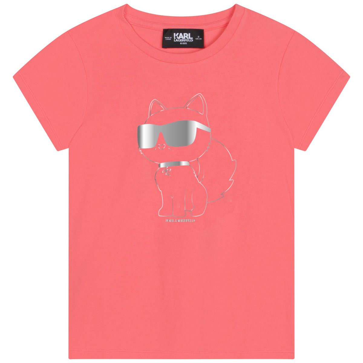 textil Flickor T-shirts Karl Lagerfeld Z15413-43D-C Korall