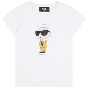 textil Flickor T-shirts Karl Lagerfeld Z15417-N05-B Vit