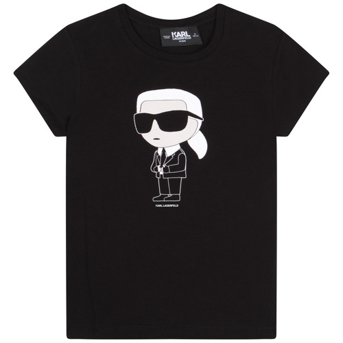 textil Flickor T-shirts Karl Lagerfeld Z15418-09B-C Svart