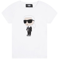 textil Flickor T-shirts Karl Lagerfeld Z15418-10P-C Vit