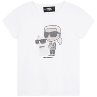 textil Flickor T-shirts Karl Lagerfeld Z15420-10P-C Vit
