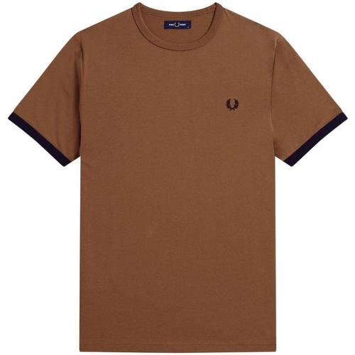 textil Herr T-shirts Fred Perry  Brun