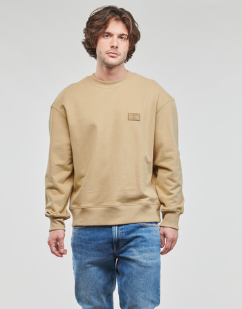 textil Herr Sweatshirts Calvin Klein Jeans SHRUNKEN BADGE CREW NECK Beige