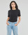 textil Dam T-shirts Calvin Klein Jeans RIB SHORT SLEEVE TEE Svart