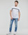 textil Herr T-shirts Calvin Klein Jeans LOGO TAPE TEE Vit