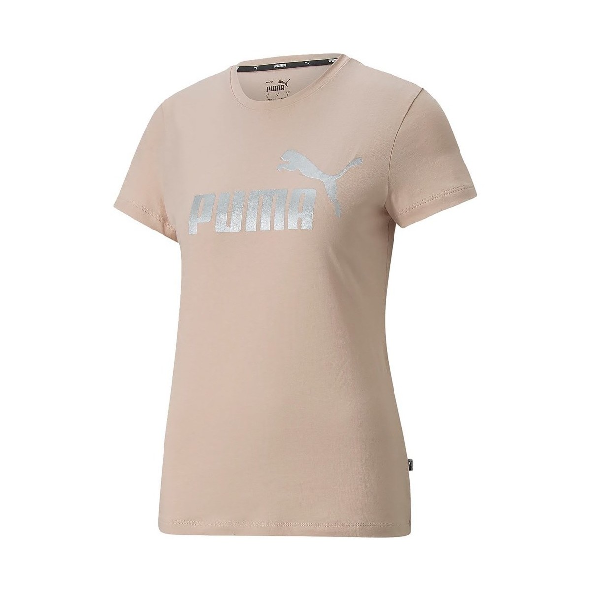 textil Dam T-shirts Puma Ess Metallic Logo Tee Beige