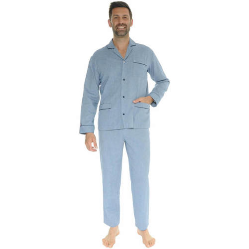 textil Herr Pyjamas/nattlinne Le Pyjama Français CHARLIEU Blå