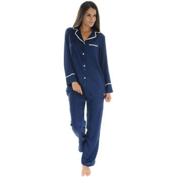 textil Dam Pyjamas/nattlinne Le Pyjama Français ROANNAISE Blå