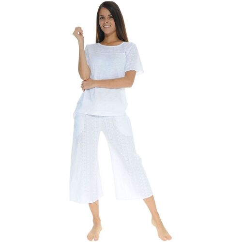 textil Dam Pyjamas/nattlinne Pilus OSCARINE Vit