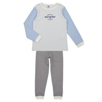 textil Barn Pyjamas/nattlinne Petit Bateau FRERE Blå / Vit