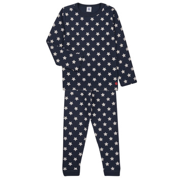 textil Barn Pyjamas/nattlinne Petit Bateau FREROT Marin / Vit