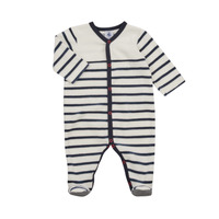 textil Barn Pyjamas/nattlinne Petit Bateau A06P501 Vit / Marin