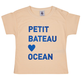 textil Barn T-shirts Petit Bateau FAON Beige / Blå