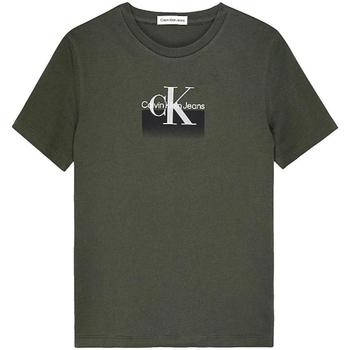 textil Pojkar T-shirts Calvin Klein Jeans  Grön