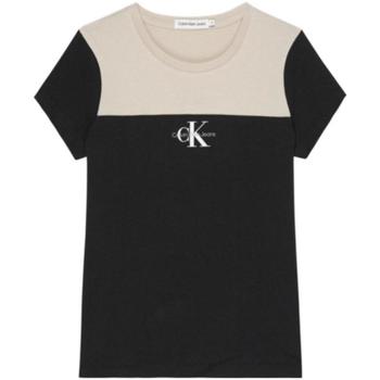 textil Flickor T-shirts Calvin Klein Jeans  Svart