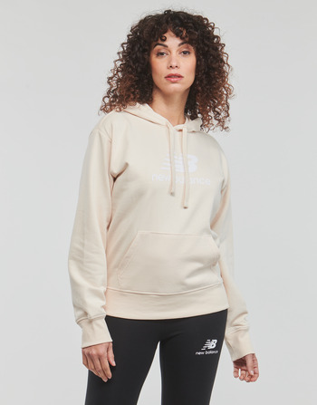 textil Dam Sweatshirts New Balance Essentials Stacked Logo Hoodie Beige