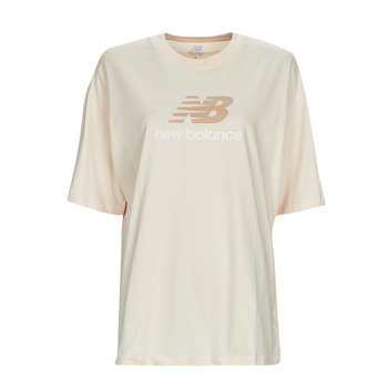 textil Dam T-shirts New Balance Essentials Stacked Logo T-Shirt Beige