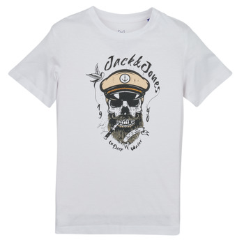 textil Pojkar T-shirts Jack & Jones JORROXBURY TEE SS CREW NECK Vit