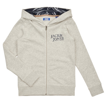 textil Pojkar Sweatshirts Jack & Jones JORCRAYON SWEAT ZIP HOOD Beige