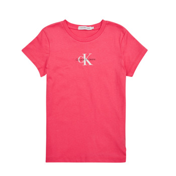 textil Flickor T-shirts Calvin Klein Jeans MICRO MONOGRAM TOP Rosa