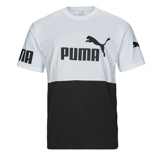 textil Herr T-shirts Puma PUMA POWER COLORBLOCK Svart / Vit
