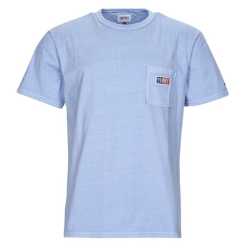textil Herr T-shirts Tommy Jeans TJM CLSC TIMELESS TOMMY TEE Blå / Himmelsblå