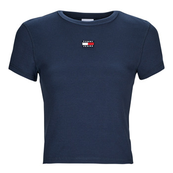 textil Dam T-shirts Tommy Jeans TJW BBY RIB XS BADGE Marin