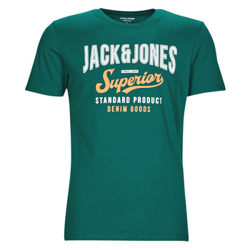 textil Herr T-shirts Jack & Jones JJELOGO TEE SS O-NECK Grön