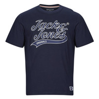 textil Herr T-shirts Jack & Jones JORTREVOR UPSCALE SS TEE CREW NECK Marin