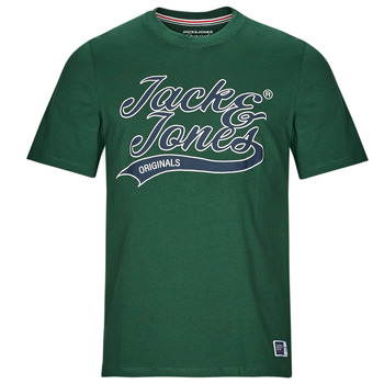 textil Herr T-shirts Jack & Jones JORTREVOR UPSCALE SS TEE CREW NECK Grön