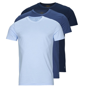 textil Herr T-shirts Polo Ralph Lauren UNDERWEAR-S/S CREW-3 PACK-CREW UNDERSHIRT Blå / Marin / Blå / Himmelsblå