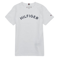 textil Barn T-shirts Tommy Hilfiger U HILFIGER ARCHED TEE Vit