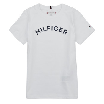 textil Barn T-shirts Tommy Hilfiger U HILFIGER ARCHED TEE Vit