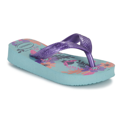 Skor Flickor Flip-flops Havaianas KIDS FLORES Blå / Violett