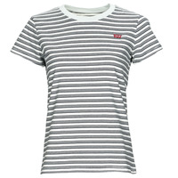 textil Dam T-shirts Levi's PERFECT TEE Flerfärgad / Randig / Kalk / Blå