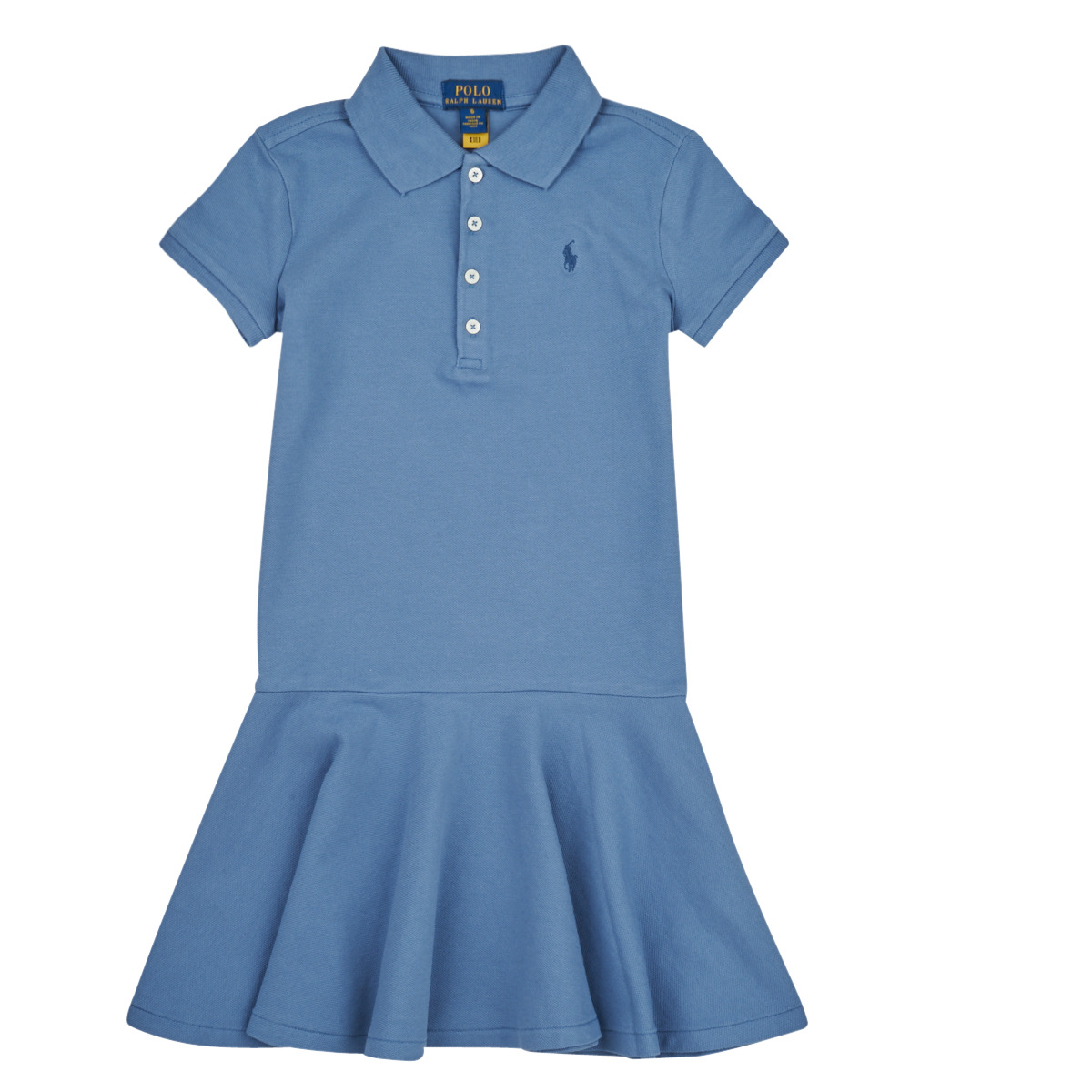 textil Flickor Korta klänningar Polo Ralph Lauren SS POLO DRES-DRESSES-KNIT Blå