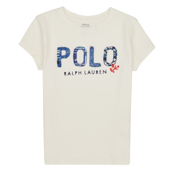 textil Flickor T-shirts Polo Ralph Lauren SS POLO TEE-KNIT SHIRTS-T-SHIRT Vit