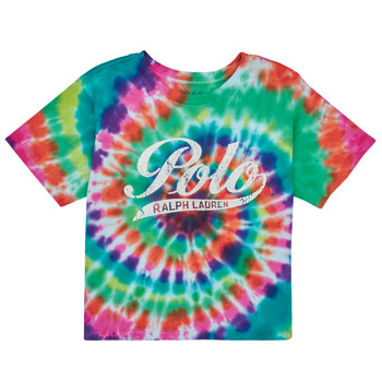 textil Flickor T-shirts Polo Ralph Lauren CROP TEE-KNIT SHIRTS-T-SHIRT Flerfärgad