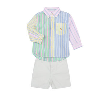 textil Pojkar Set Polo Ralph Lauren LS BD SHRT S-SETS-SHORT SET Flerfärgad