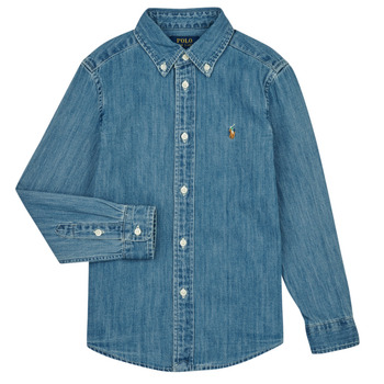 textil Pojkar Långärmade skjortor Polo Ralph Lauren LS BD-TOPS-SHIRT Blå