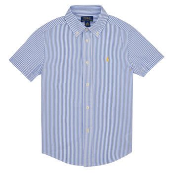textil Pojkar Kortärmade skjortor Polo Ralph Lauren CLBDPPCSS-SHIRTS-SPORT SHIRT Blå / Vit